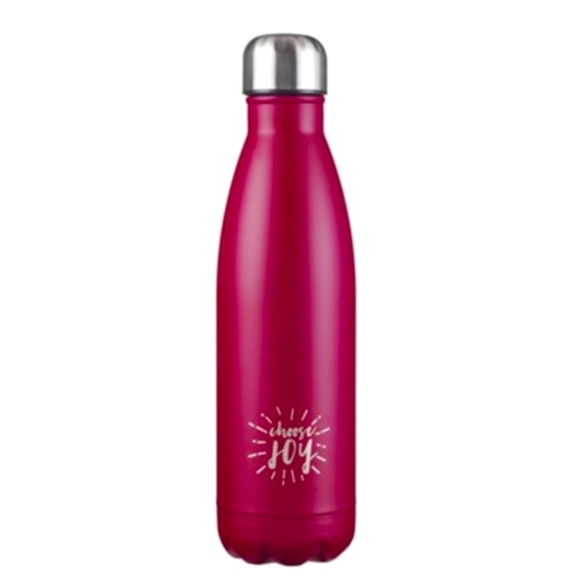 NIB ‘Choose Joy’ raspberry color double wall insulated bottle 17oz vacuum seal - Picture 1 of 8